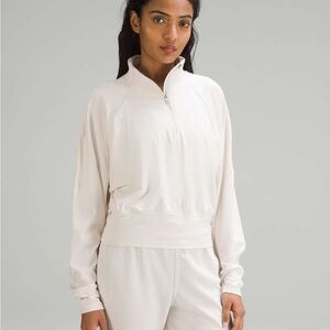 30. Lululemon Ready to Rulu Half-Zip Pullover White Opal Size 10